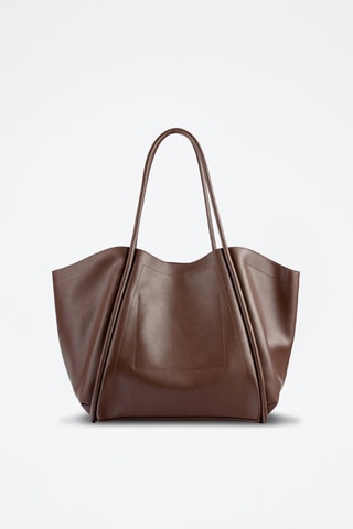 Leren Shopper Big Big World New - Bruin