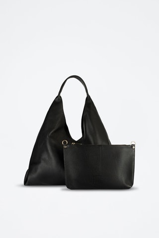 Leren Shopper en Schoudertas Urban Wanderer - Zwart