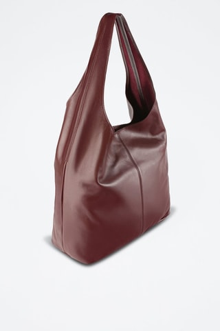 Leren Shopper White Noise - Rood