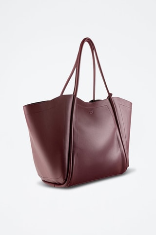 Leren Shopper Big Big World New - Bordeauxrood