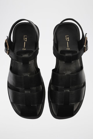 Leren Sandalen Get Back - Zwart