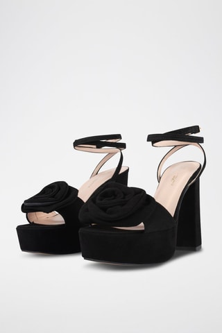 Nubuck Sandalen met Hak Goddess of Love - Zwart