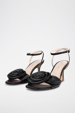 Leren Sandalen met Hak Carelss Whisper - Zwart