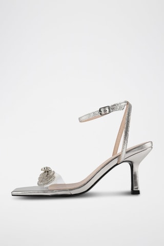 Leren Sandalen met Hak At the Disco - Zilverkleurig