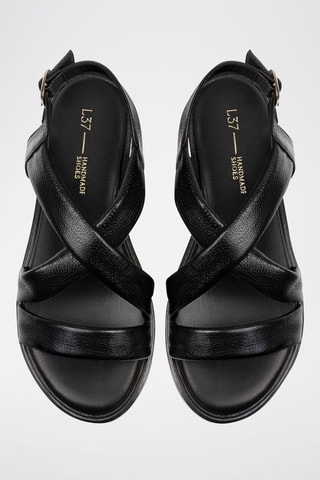 Leren Sandalen Nothing to Hide - Zwart 