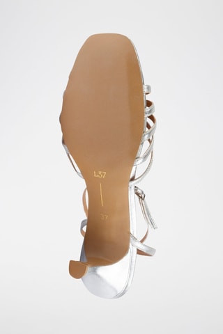 Leren Sandalen met Hak Sweet Candy - Zilverkleurig