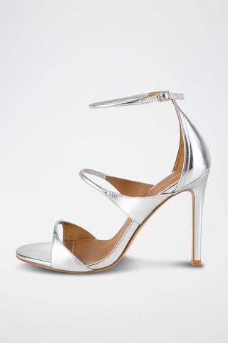 Leren Sandalen met Hak Miss California - Zilverkleurig