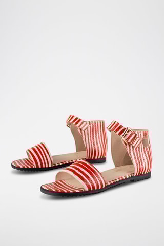 Leren Sandalen Love Sandals - Wit en rood