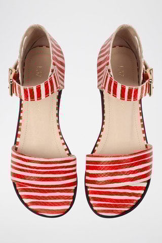 Leren Sandalen Love Sandals - Wit en rood