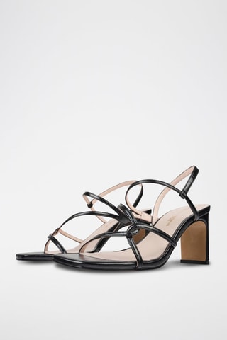 Leren Sandalen met Hak Waiting 4 The Sun - Zwart