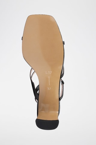 Leren Sandalen met Hak Waiting 4 The Sun - Zwart