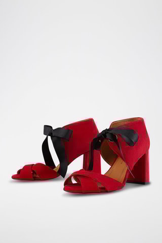 Nubuck Sandalen met Hak Movie Star - Rood