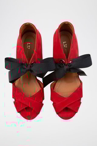 Nubuck Sandalen met Hak Movie Star - Rood