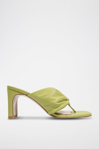 Sandálias de salto em couro Susanna - Verde-claro