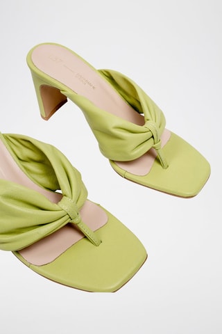 Sandálias de salto em couro Susanna - Verde-claro