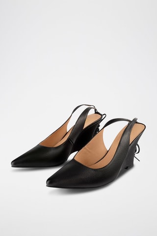 Leren Sandalen met Sleehak Long Island City - Zwart 