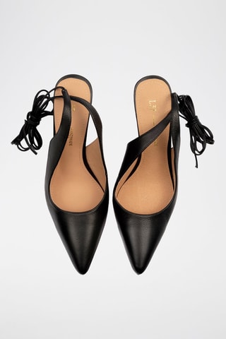 Leren Sandalen met Sleehak Long Island City - Zwart 