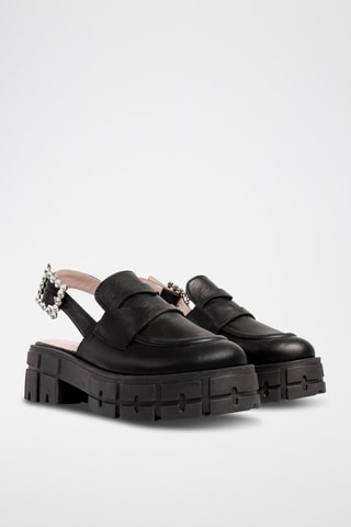 Leren Platform Sandalen More Than This - Zwart