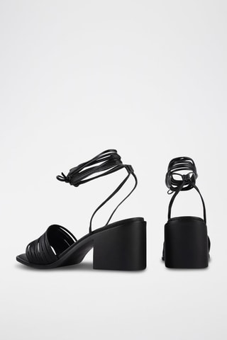 Leren Sandalen met Hak Look My Way - Zwart