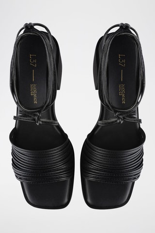 Leren Sandalen met Hak Look My Way - Zwart