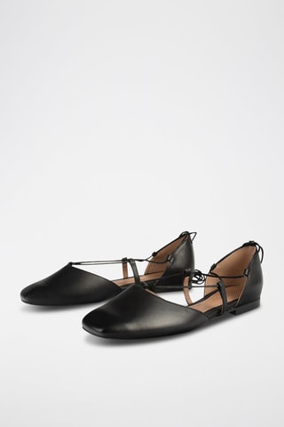 Leren Ballerina's Bye Bye - Zwart