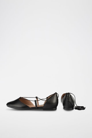 Leren Ballerina's Bye Bye - Zwart