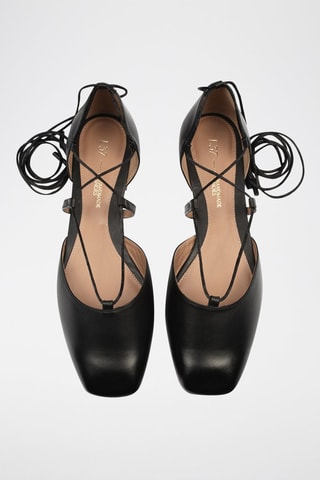 Leren Ballerina's Bye Bye - Zwart