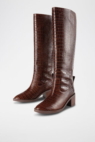 Botas em couro Simple Life - Castanho