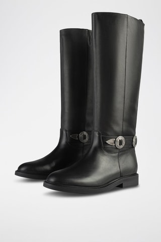 Botas em couro Just like That - Preto