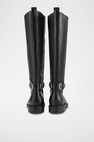 Botas em couro Just like That - Preto