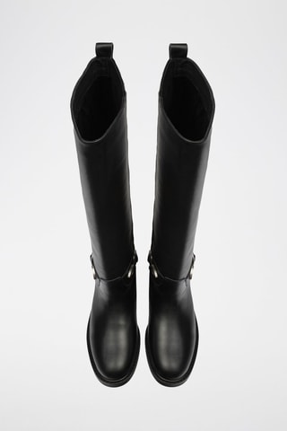 Botas em couro Just like That - Preto