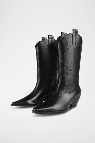 Leren Enkellaarzen Crush on You - Zwart