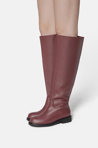 Botas em couro Mr Jones Maxi - Bordô