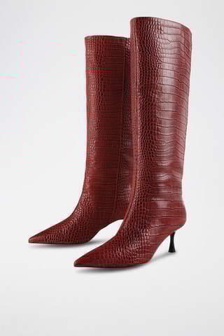 Botas em couro Somebody Told Me - Bordô