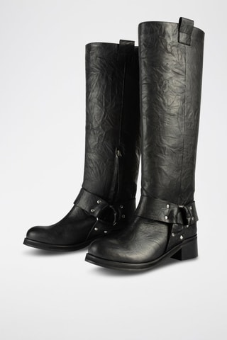 Botas em couro Biker Gang - Preto