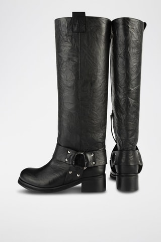 Botas em couro Biker Gang - Preto