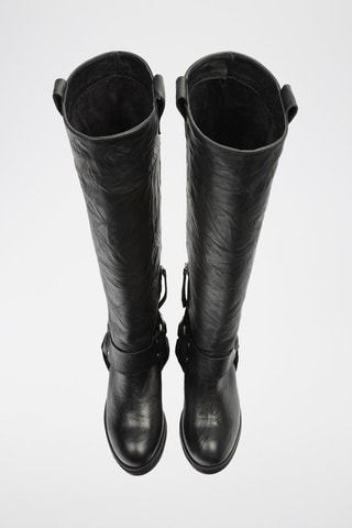Botas em couro Biker Gang - Preto