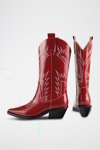 Leren Enkellaarzen Holly Leaves - Rood