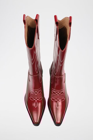 Leren Enkellaarzen Holly Leaves - Rood