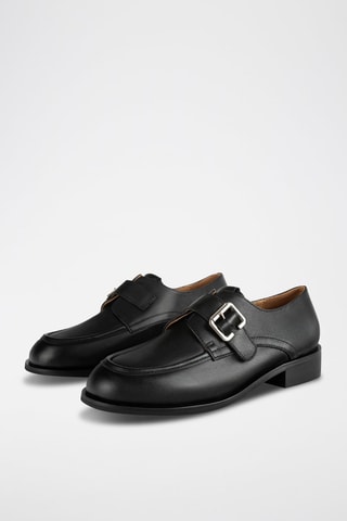 Mocassins de salto em couro - Preto