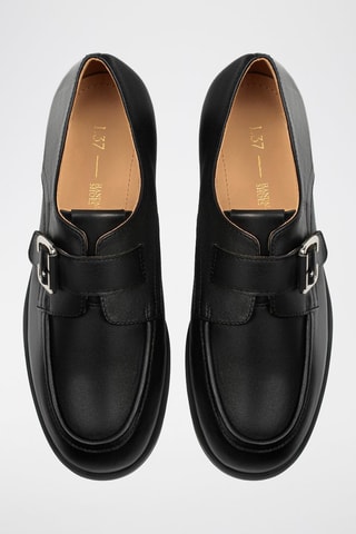 Mocassins de salto em couro - Preto