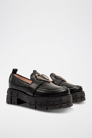 Mocassins com plataforma em couro Masterpiece - Preto