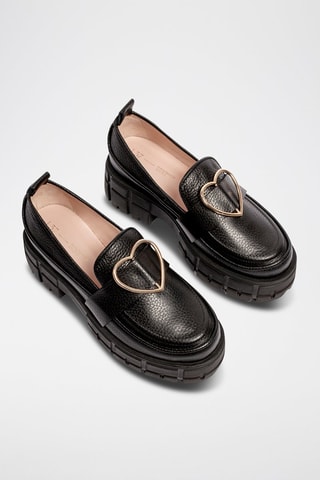 Mocassins com plataforma em couro Masterpiece - Preto