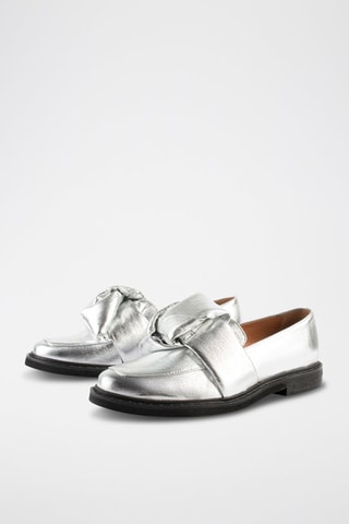 Mocassins em couro Cross the Line - Prateado