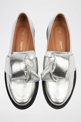 Mocassins em couro Cross the Line - Prateado