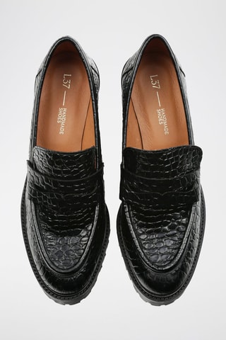 Mocassins de salto em couro Almost Famous - Preto