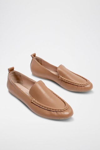 Mocassins em couro No Escape - Nude