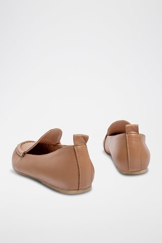 Mocassins em couro No Escape - Nude