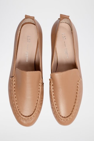 Mocassins em couro No Escape - Nude