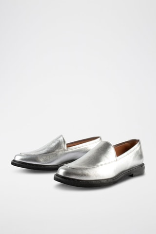 Mocassins em nobuck Cross the Line - Prateado